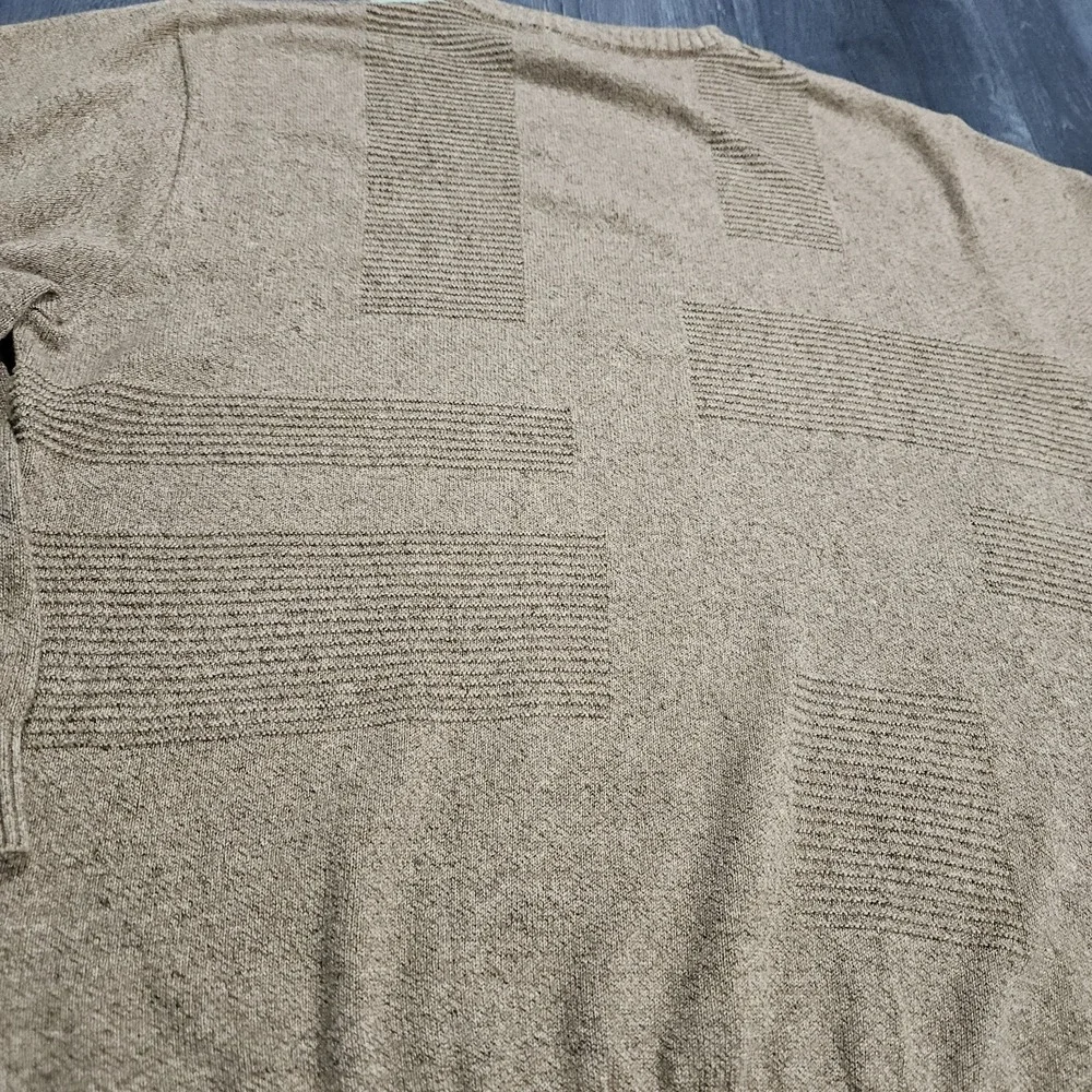 VTG St Croix Shop Knit Sweater Men‎ XL Tan Geometric Tennis Golf Preppy US Made